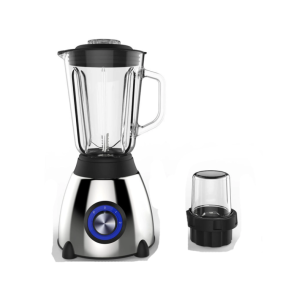 Glass jar food blender with rotating button