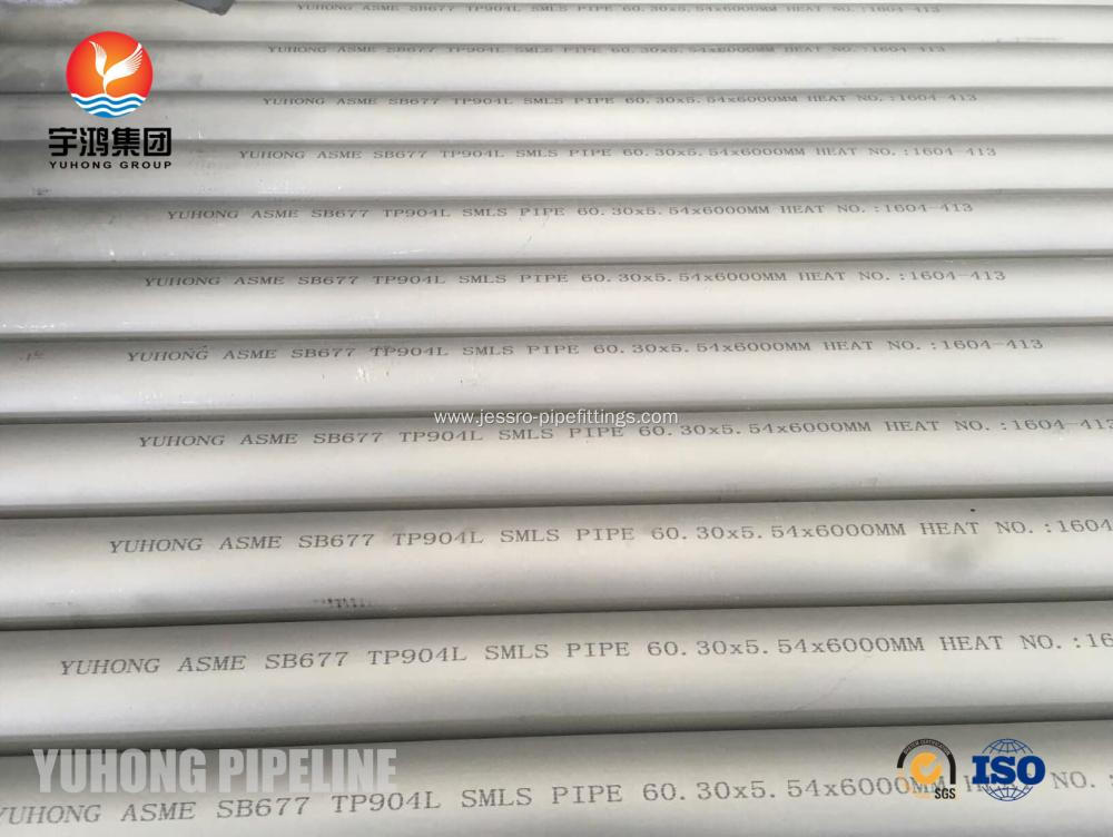 ASME SB677 TP904L Stainless Steel Seamless Pipe