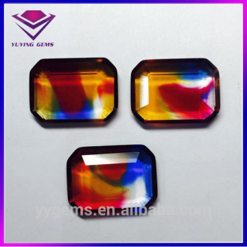 New Arrival Octagon Shape Colors Mixed Glass Loose Gemstone Bead