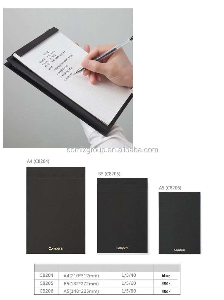 Hardcover  A4/B5/A5 Size 80 Sheets Grid Inner Page Notepad