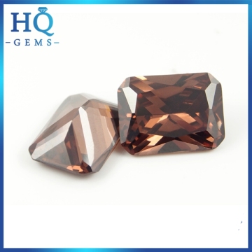 factory lab created coffee rectangle cut octangle zircon stone