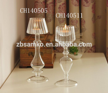 Table lamp shaped clear windproof glass candle holder