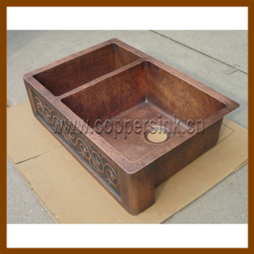 supply hammered kitchen copper sink with different designs
