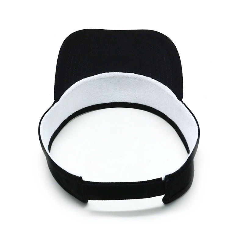 Toweling sweatband visor with 3D embroidery cap