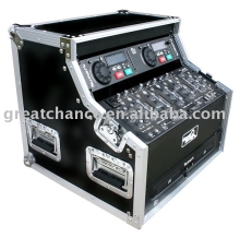 COMPACT DJ WORK STATION WITH 2U VERTICAL, 4U SLANTED AND 2U TOP RACK