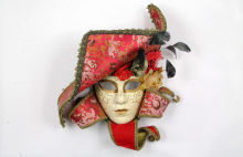 Horn Made Halloween Venetian Jester Mask , Traditional Masquerade Masks