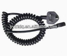 BSI,UK Power cord with spiral cable,Britain power plug