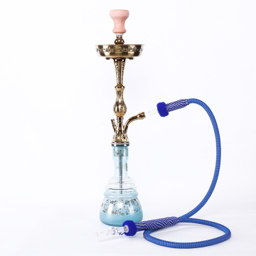 Blue bottle with fine patten 1 hose glass sheesha hookahs
