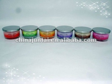 change color glass art wax candles