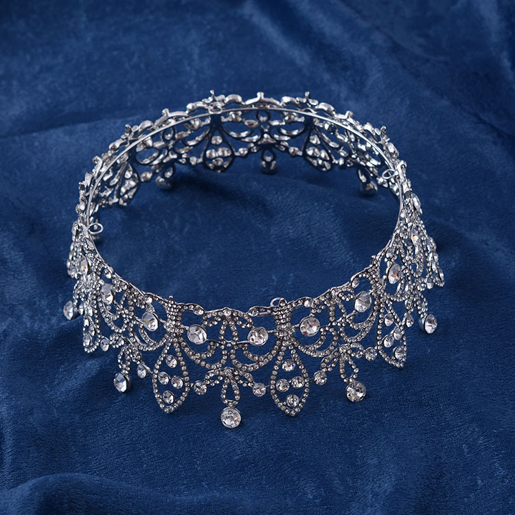 Beauty Alloy and Rhinestone Full Round Crown For Queen