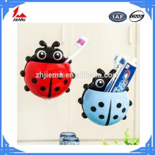 Cute & Funny Cartoon Plastic Ladybug Sucker Suction Hook Tooth Brush Holder for kids