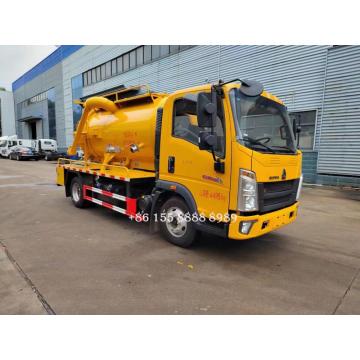 HOWO 4x2 Integrated Tank cleaning suction truck