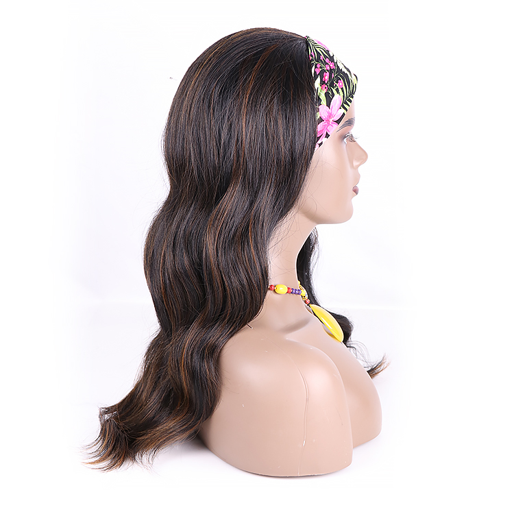 Julianna Kanekalon Headband Wig Black Woman Body Wave 22 inch Black 1B/27 Bone Straight Synthetic Headband Wig headband Wigs