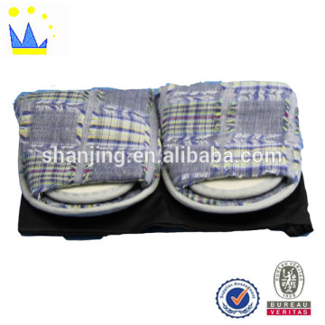 China foldable travel slipper latest plaid slipper designs