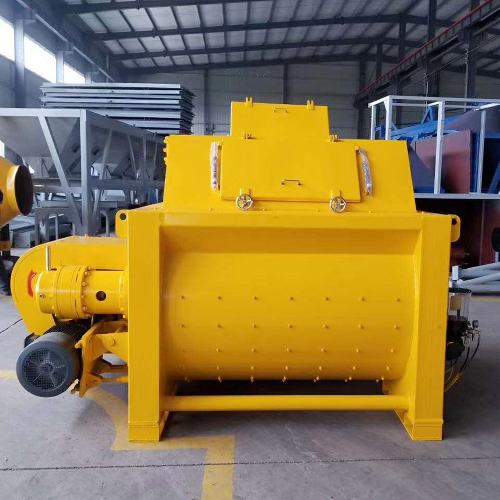 JS1000 self-loading double shaft concrete mixer price