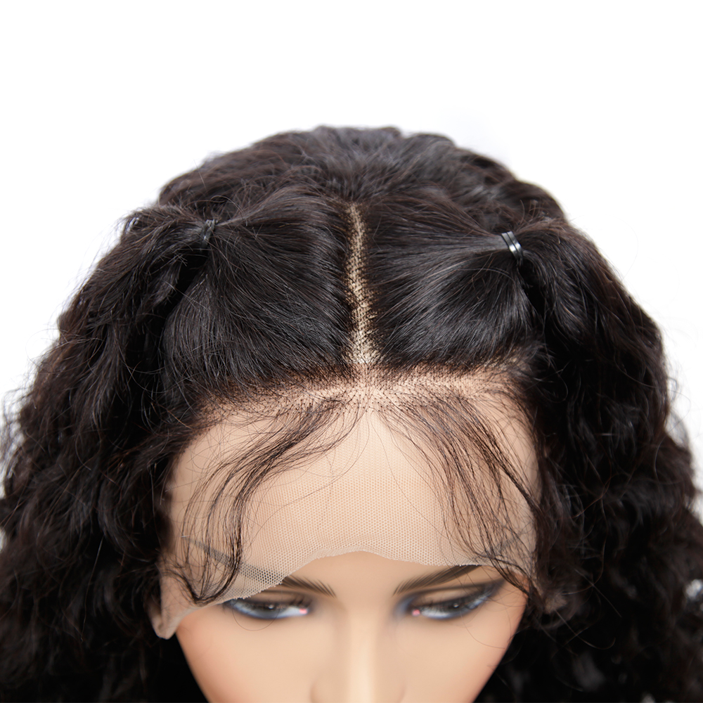 Transparent Lace 28 Inch Water Wave Full Lace Wig,Perruque Peruvian Full Lace Wigs Human Hair,180% Density Lace Wig With Bangs