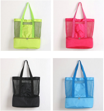 Lightweight Mesh Insulated Picnic Cooler Beach Tote Bags