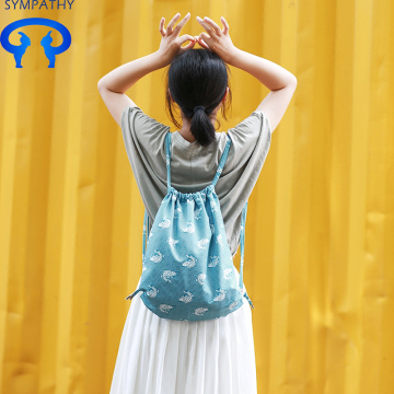 Custom  drawstring double shoulder bag