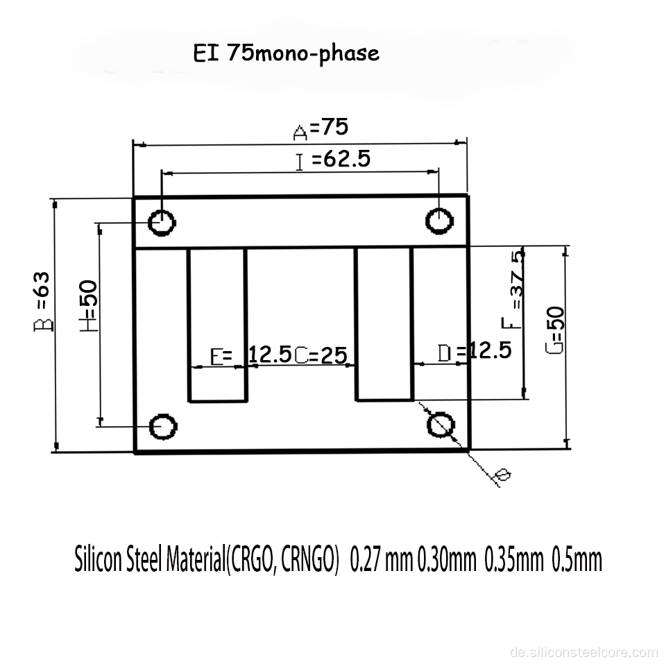 Chuangjia ei 75 Silicon Stahltransformator Core/Crgo Silicon Stahlkerne Grad 800 600 0,5 mm