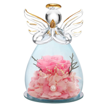 Yunnan Real Fresh Forever Flower Eternal Rosas in Glass Dome