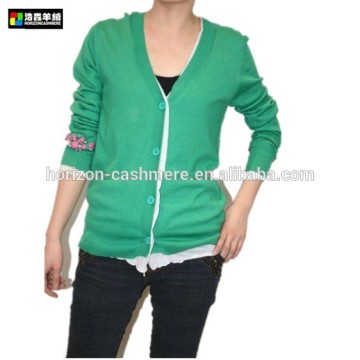 Women Silk Sweater, Green Cashmere Silk Sweater