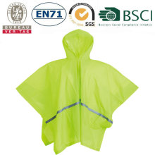 Opvouwbare regenponcho van PVC met reflecterend materiaal