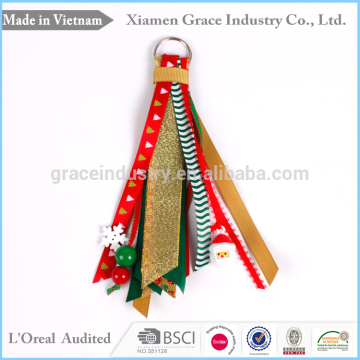 Wholesale Holiday gift special custom ribbon promotional keychains for girls