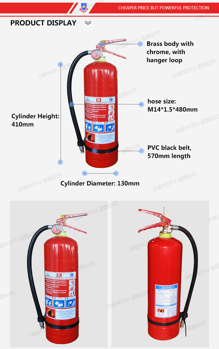 4kg abc 40% dry powder fire extinguisher chile style