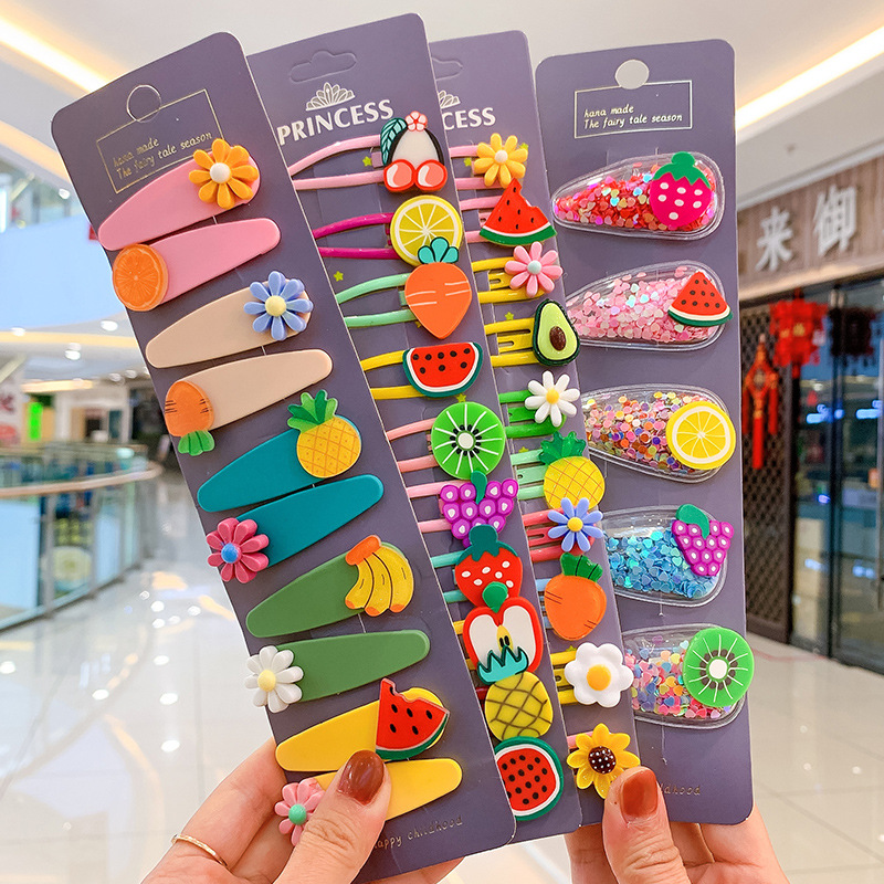 Fashion New Design Cute Strawberry Watermelon Orange Apple Fruit Baby Girl Hairpin For Baby Girl Hair Accessories Baby Gift
