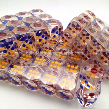 Wholesale Good Quality Dice Acrylic Transparent Dice With Colored Dot