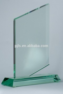 first trophy trofeos in cristal greenish glass trophy