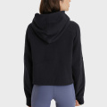 Anti-wrinkle Fleece Fitness Tops Jacket With Thumb Hole