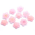 Indah 3D Cherry Blossom Pink Resin Cabochon Beads 100 pcs / bag Untuk Kamar Tidur Anak Perempuan Ornamen Kerajinan Dekorasi Manik-manik Spacer