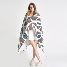 Printing Grey and Green Flannel Heating Throw For Winter