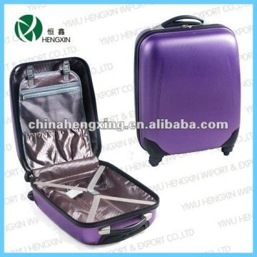 Purple trolley luggage case rolling abs luggage case ABS case