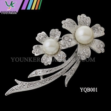 fashion jewelry silver brooch with pearl