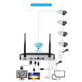 Sistema de cámara de seguridad inalámbrica 4CH