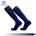 Chaussettes de foot longues bleues en coton