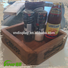 Natural Wood Wooden Tray Table , Cup Holder Tray , Condiment Tray