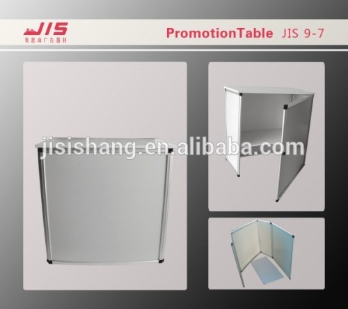 Portable AluminiumSupermarket Exhibition display trade show usage ,MDF plate wood folding table