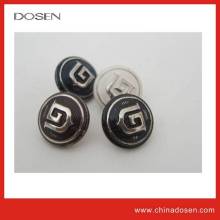 Fashion Plating black covered brand logo sewing button,antique metal sewing button with logo
