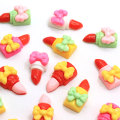 100Pcs Cute Lipstick Resin Crafts Kawaii Bowknot Flatback Cabochon Appliques Scrapbooking DIY Accessories Phone Case Supplies