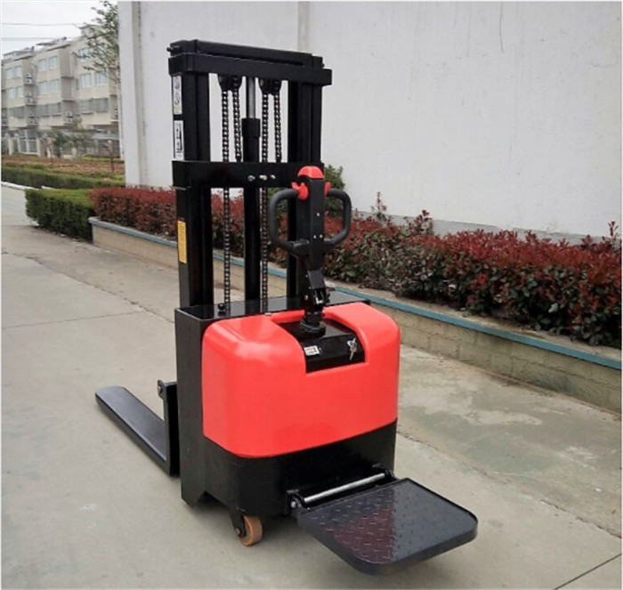 Powered Pedestrian 4m Lifting Battery Full Electric Pallet Stacker