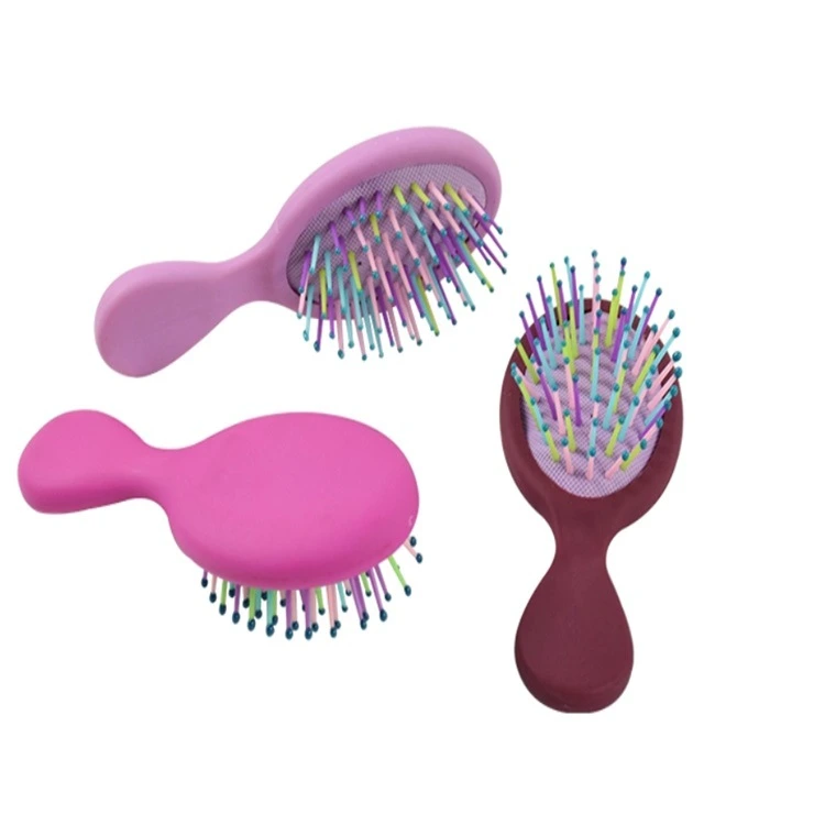 Rubber Effect Mini Paddle Hair Brush