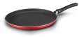 Red Aluminum Press Non-stick Round Grill Dengan Menangani