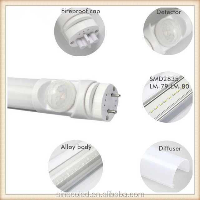 Magnet clip led double integrated tube Pir motion sensor t5 double integrated led light 3 years warranty