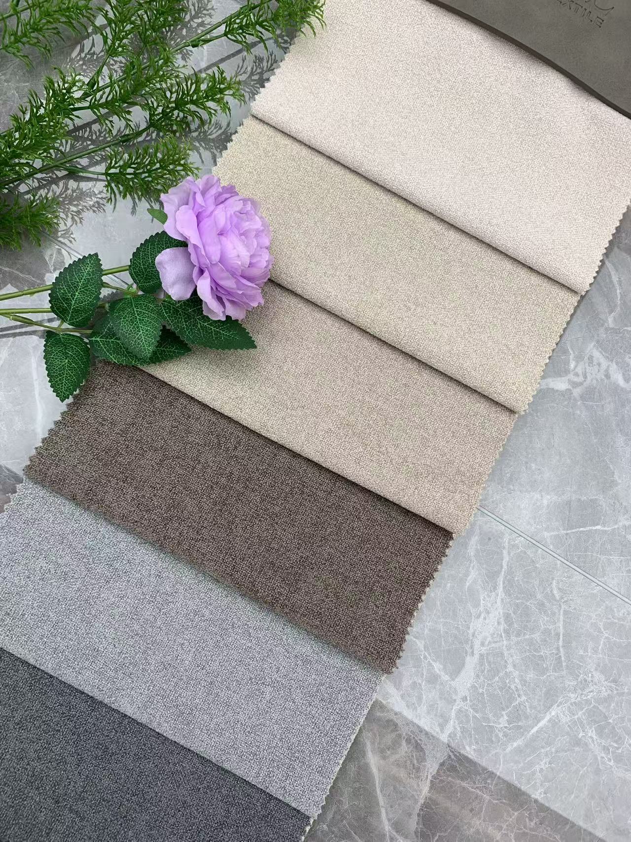 Tissu d'ameublement de canapé de couleur unie aspect lin Linen Look Solid Color Sofa Upholstery Fabric