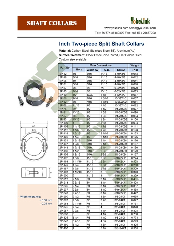 Yokelink Shaft Collar Catalogue 6