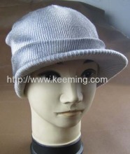 Cotton Sand Wash Knitted Hat With Visor?