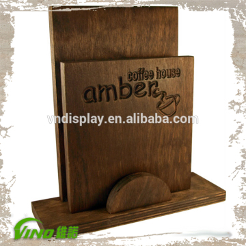 Reataurant menu , table menu holder , wood menu stand , restaurant table menu holder